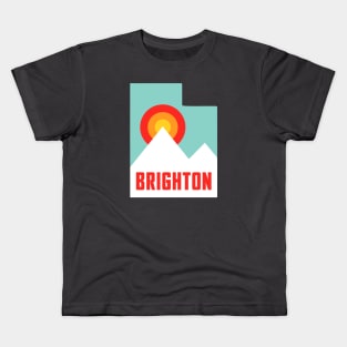 Brighton Utah State Retro Mountains Kids T-Shirt